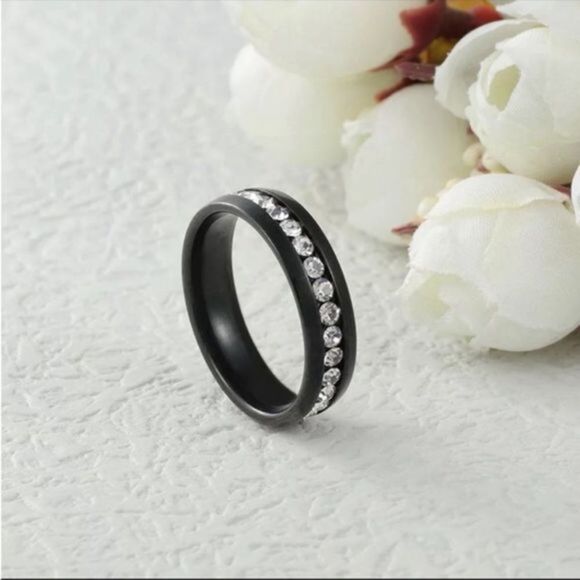 COPY - Gold Silver Rainbow Black Zircon Stackable Row Rings! - Picture 4 of 5